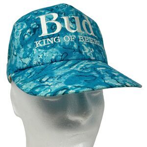 Vintage Bud King of Beers Hat Baseball Cap 90s Blue Budweiser USA Made Snapback